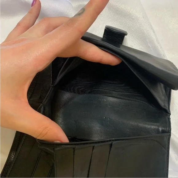 Chanel Black Leather Clutch with Chain Strap - Picture 9 of 11